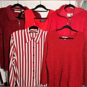 Bundle Of Reds ♥️ 5 Pieces All Same Similar Fit With 22-23" Pit To Pit (L-XL)